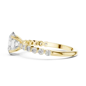 Ethereal Oval Cut Solitaire Ring with Pavé Accents - Image 4