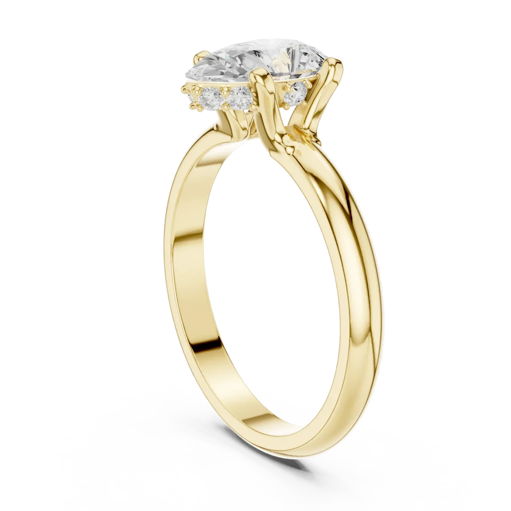 Ethereal Pear Cut Solitaire Statement Engagement Ring - Image 3