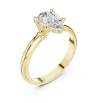 Ethereal Pear Cut Solitaire Statement Engagement Ring