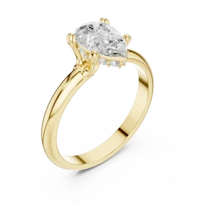 Ethereal Pear Cut Solitaire Statement Engagement Ring