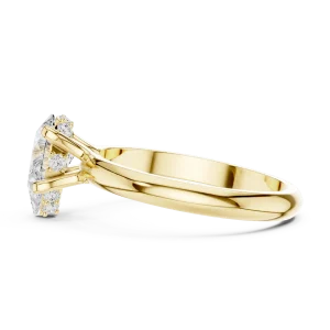 Ethereal Pear Cut Solitaire Statement Engagement Ring - Image 4