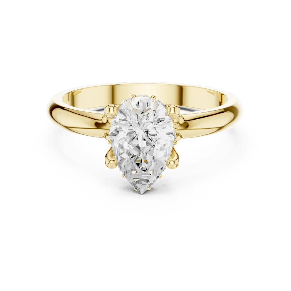 Ethereal Pear Cut Solitaire Statement Engagement Ring - Image 2