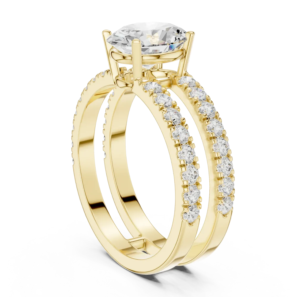 Ethereal Oval Cut Pavé Hidden Halo Solitaire Ring - Image 3