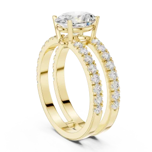 Ethereal Oval Cut Pavé Hidden Halo Solitaire Ring - Image 3
