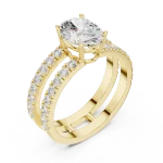Ethereal Oval Cut Pavé Hidden Halo Solitaire Ring