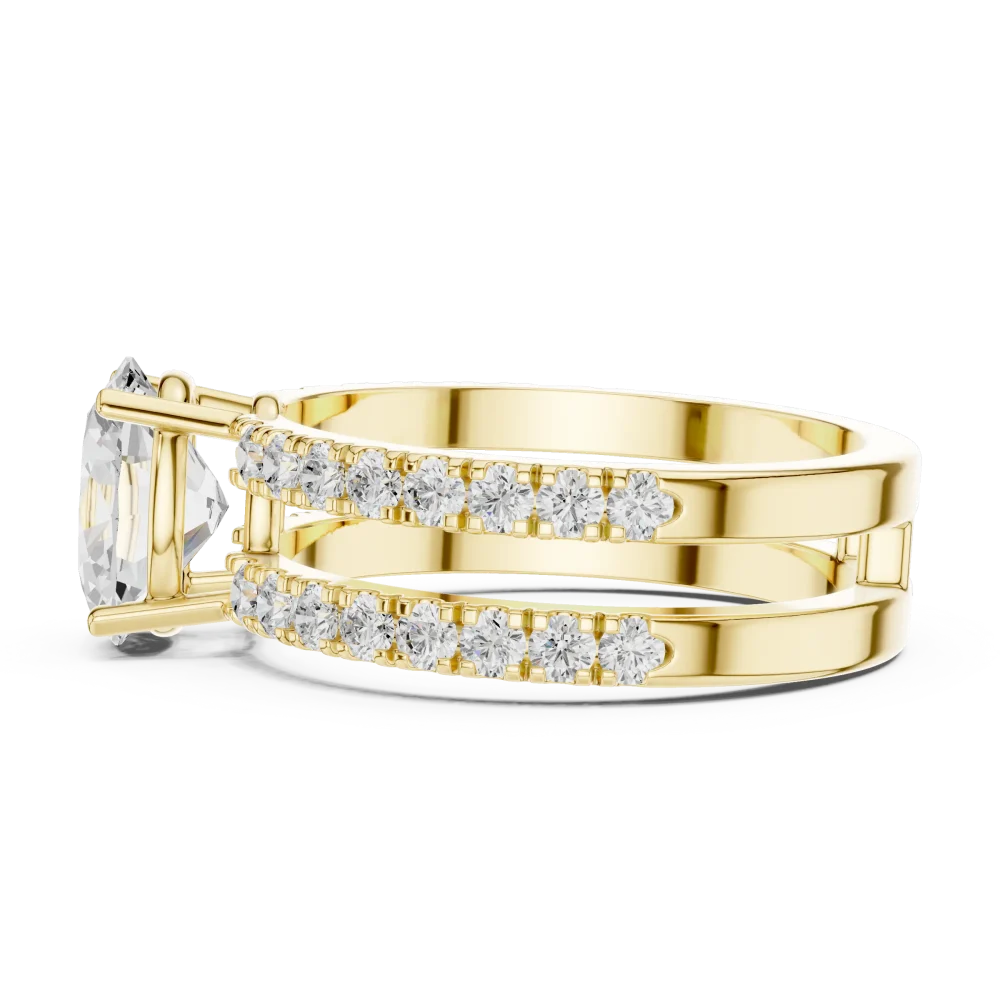 Ethereal Oval Cut Pavé Hidden Halo Solitaire Ring - Image 4