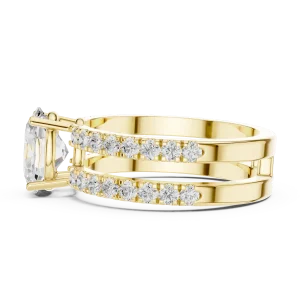 Ethereal Oval Cut Pavé Hidden Halo Solitaire Ring - Image 4