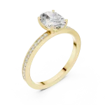 Essence Oval Cut Brilliant-Pavé Accent Ring