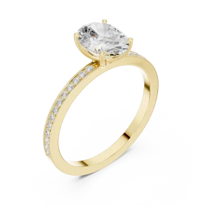 Essence Oval Cut Brilliant-Pavé Accent Ring