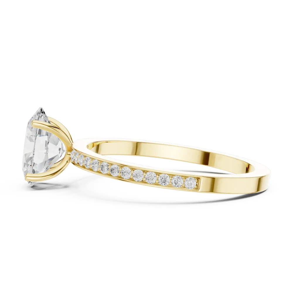 Essence Oval Cut Brilliant-Pavé Accent Ring - Image 4