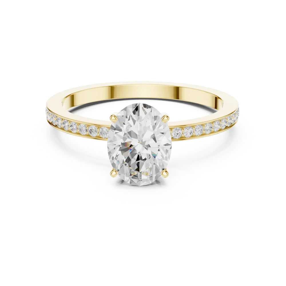 Essence Oval Cut Brilliant-Pavé Accent Ring - Image 2
