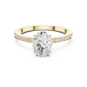Essence Oval Cut Brilliant-Pavé Accent Ring - Image 2