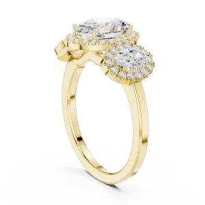 Ethereal Oval Trio Halo Statement Ring - Image 3