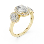 Ethereal Oval Trio Halo Statement Ring