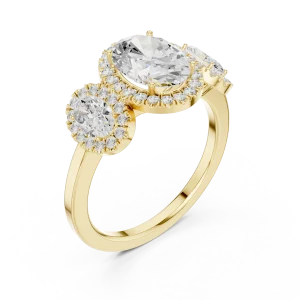 Ethereal Oval Trio Halo Statement Ring