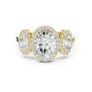 Ethereal Oval Trio Halo Statement Ring - Image 2