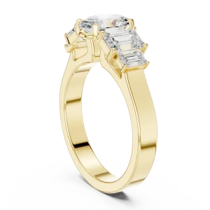 Ethereal Oval Solitaire Three Stone Architectural Ring - Image 3