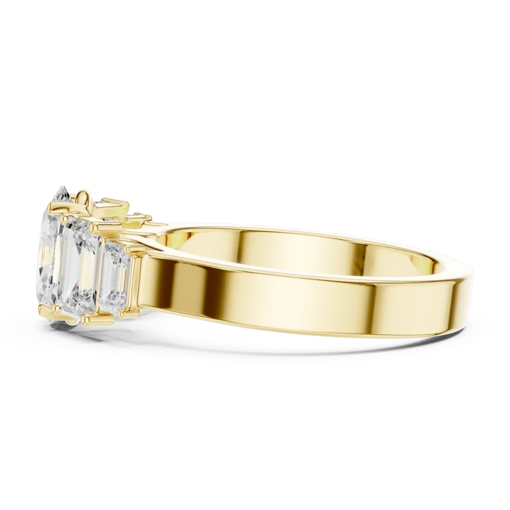 Ethereal Oval Solitaire Three Stone Architectural Ring - Image 4
