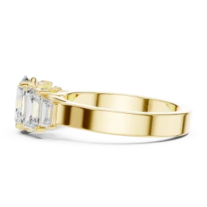 Ethereal Oval Solitaire Three Stone Architectural Ring - Image 4
