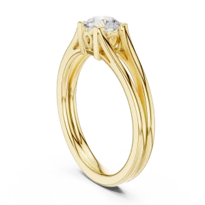 Essence Round Brilliant Cut Architectural Solitaire Ring - Image 3