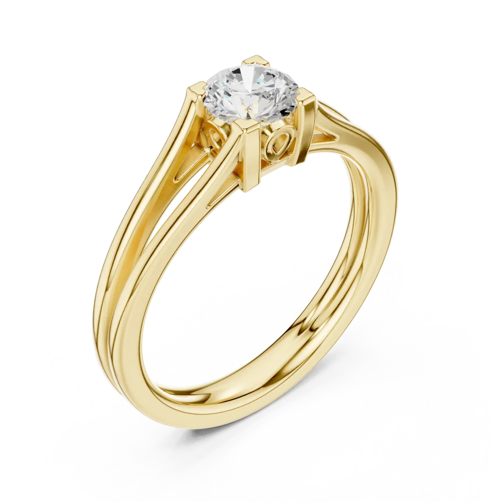 Celebrate forever with this architectural round DIAMEUR lab-grown diamond Solitaire Ring. A modern classic designed for unmatched brilliance. Shop now.
