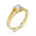 Essence Round Brilliant Cut Architectural Solitaire Ring