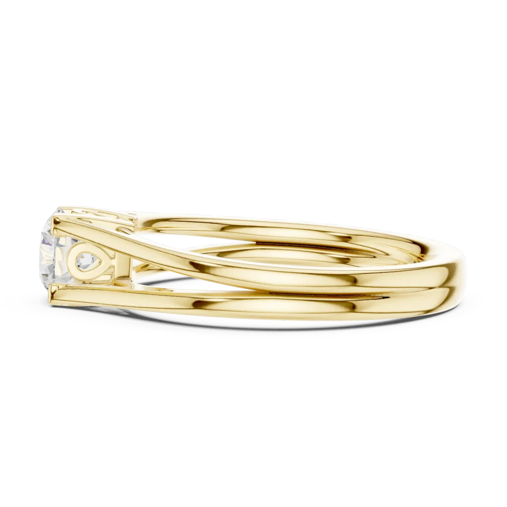 Essence Round Brilliant Cut Architectural Solitaire Ring - Image 4