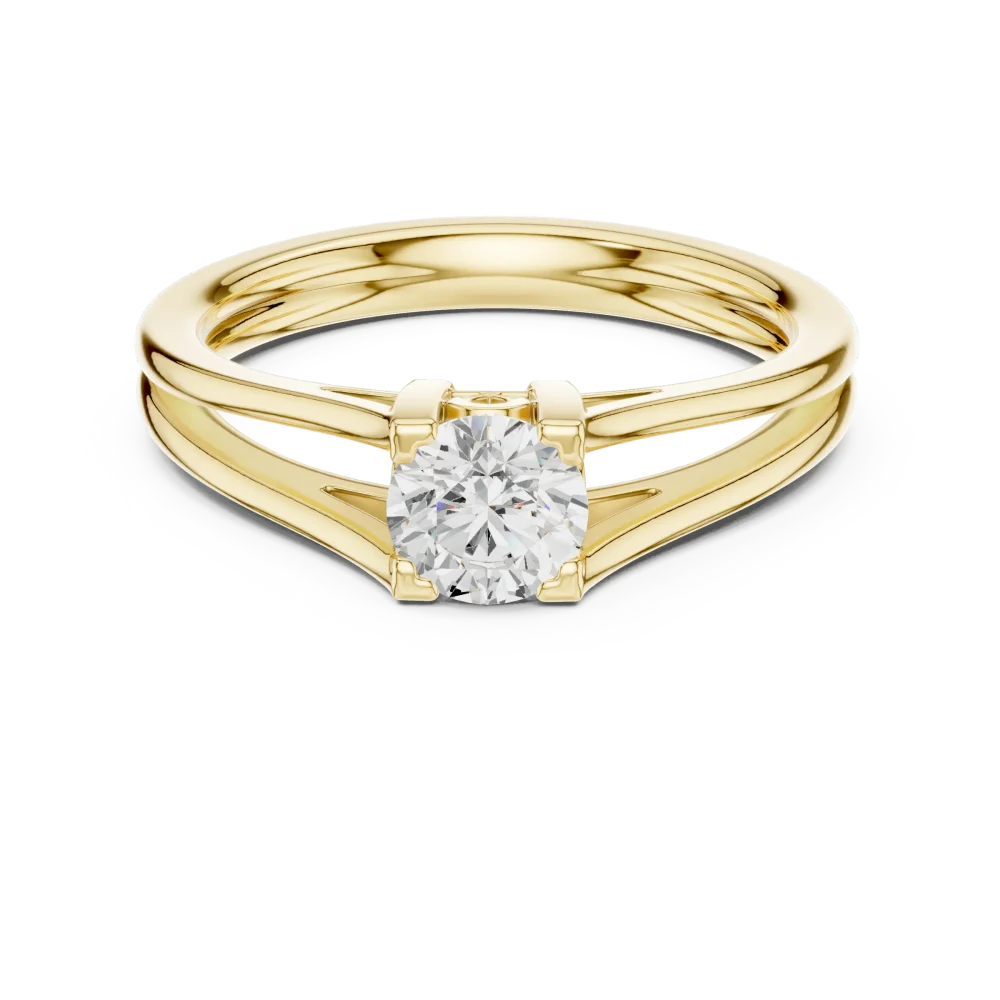 Essence Round Brilliant Cut Architectural Solitaire Ring - Image 2