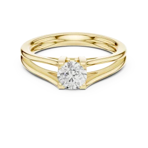 Essence Round Brilliant Cut Architectural Solitaire Ring - Image 2