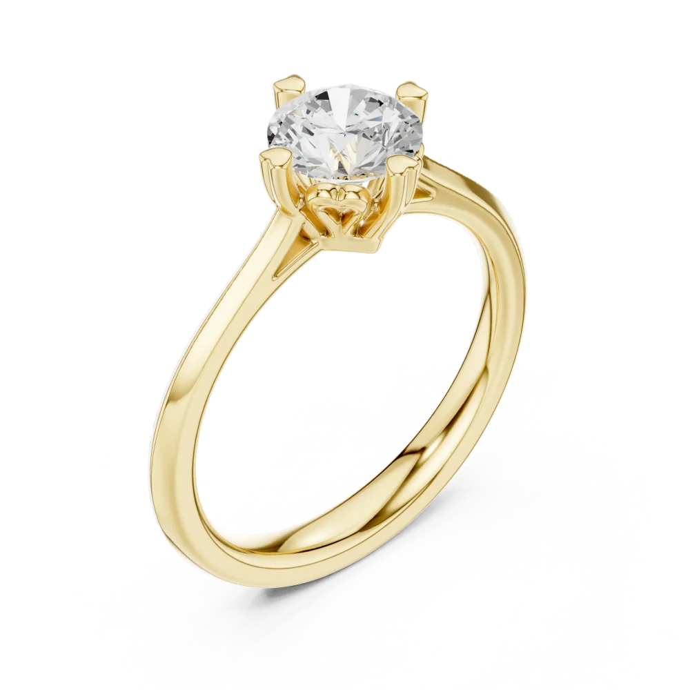 Experience the timeless allure of this round brilliant-cut DIAMEUR Solitaire engagement ring. Meticulously handcrafted for lasting elegance. Shop now.