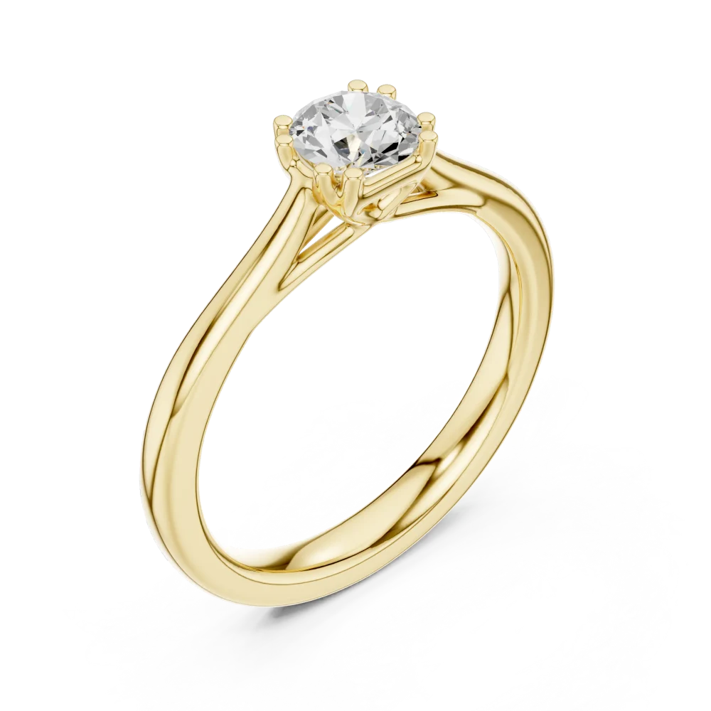 Discover the timeless allure of our Essence Round Brilliant Solitaire Ring, featuring a stunning DIAMEUR lab-grown diamond. Shop this sustainable luxury piece today.