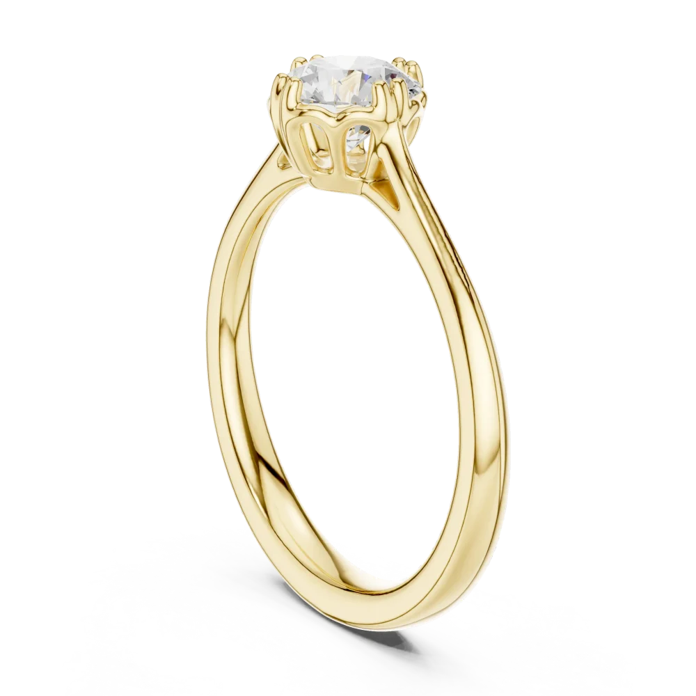 Essence Round Brilliant Cut Architectural Solitaire Ring - Image 3