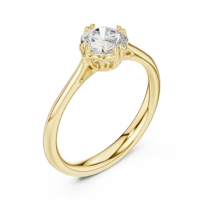 Essence Round Brilliant Cut Architectural Solitaire Ring