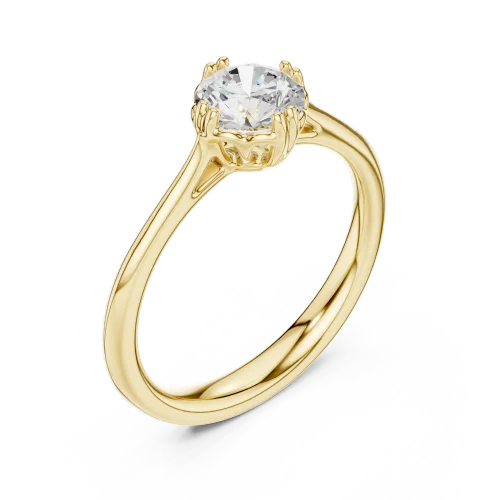 Essence Round Brilliant Cut Architectural Solitaire Ring
