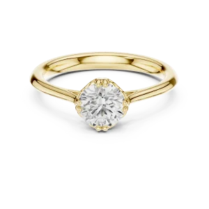 Essence Round Brilliant Cut Architectural Solitaire Ring - Image 2