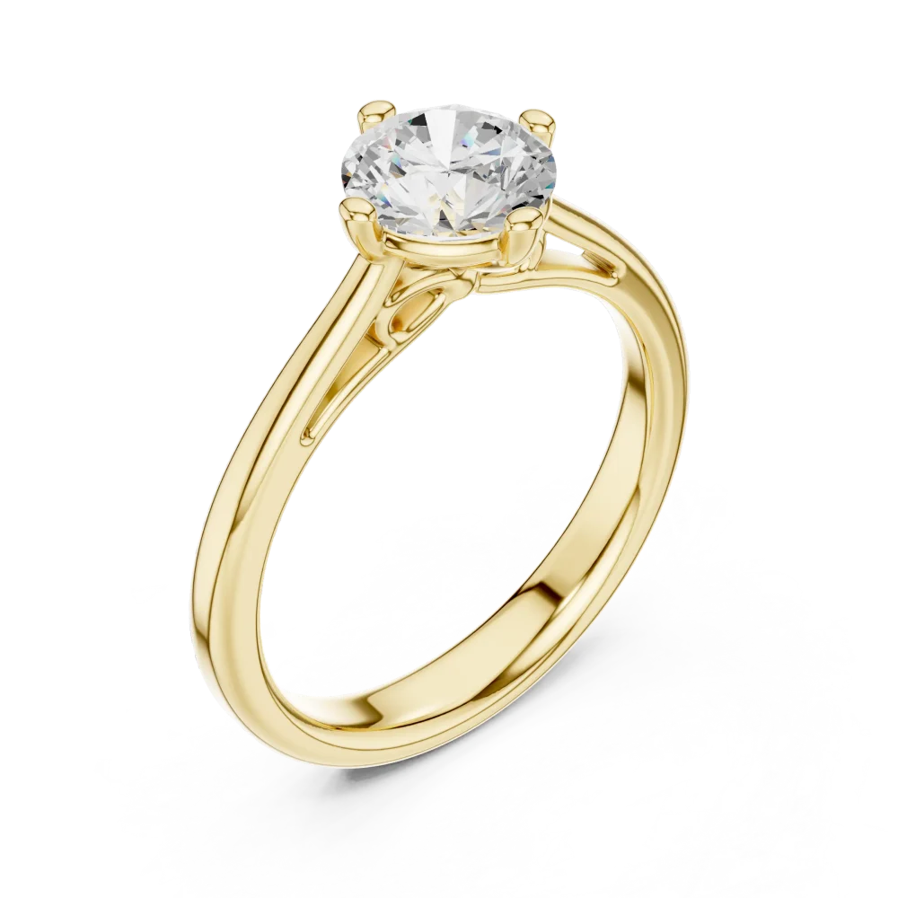 Experience timeless beauty with this exquisite Solitaire ring. Featuring a brilliant-cut DIAMEUR diamond, elevate your style and shop today.
