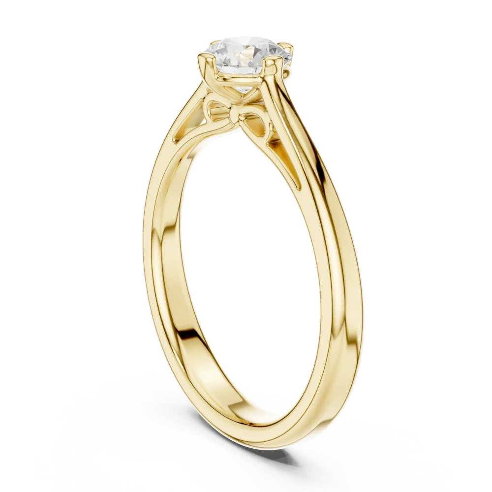 Essence Round Brilliant Cut Architectural Solitaire Ring - Image 3