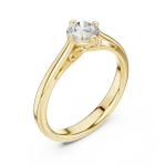 Essence Round Brilliant Cut Architectural Solitaire Ring