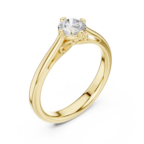 Essence Round Brilliant Cut Architectural Solitaire Ring