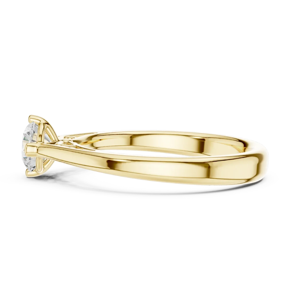Essence Round Brilliant Cut Architectural Solitaire Ring - Image 4