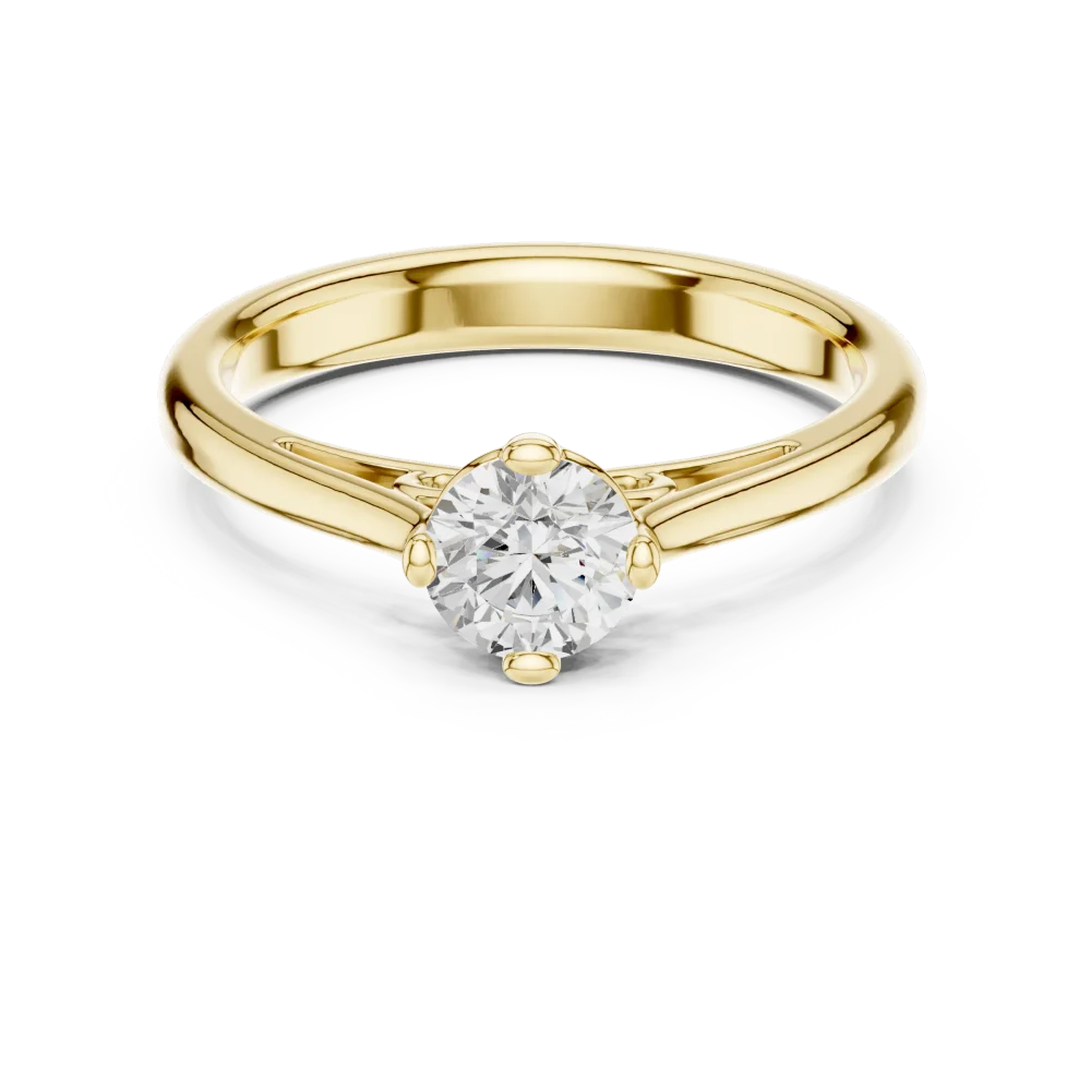 Essence Round Brilliant Cut Architectural Solitaire Ring - Image 2