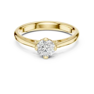 Essence Round Brilliant Cut Architectural Solitaire Ring - Image 2