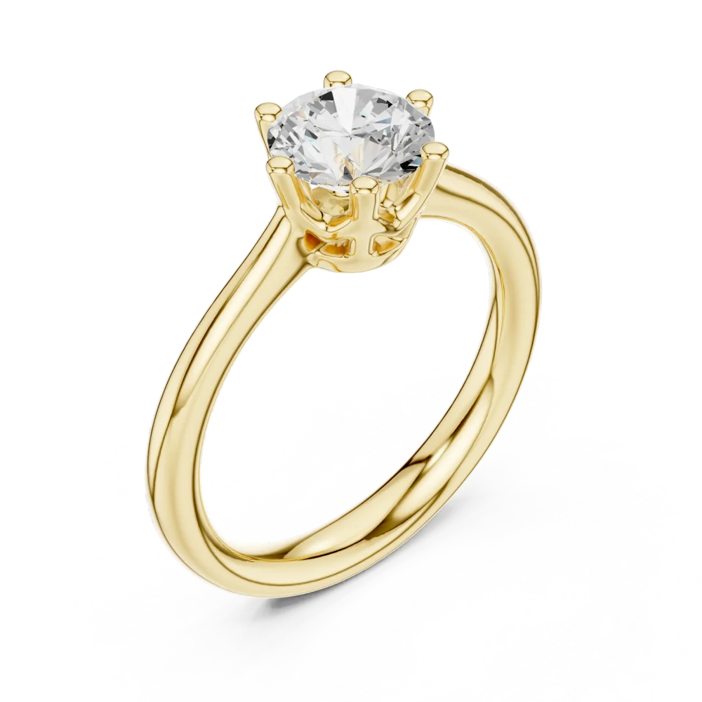 Elevate your collection with this exquisite round brilliant-cut Solitaire ring, featuring a premium DIAMEUR lab-grown diamond. Shop this modern classic now.