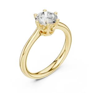 Essence Round Brilliant Cut Six-Prong Solitaire Ring