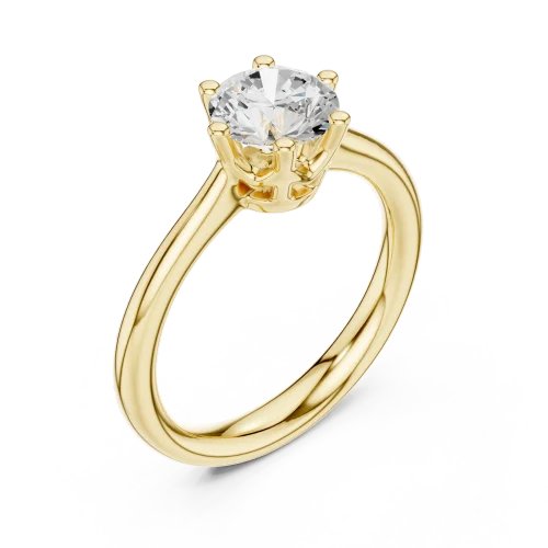 Essence Round Brilliant Cut Six-Prong Solitaire Ring