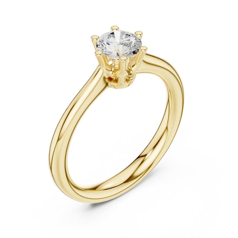 Discover the radiant brilliance of our round-cut DIAMEUR Solitaire ring. A modern classic handcrafted in fine gold, designed for lasting elegance.