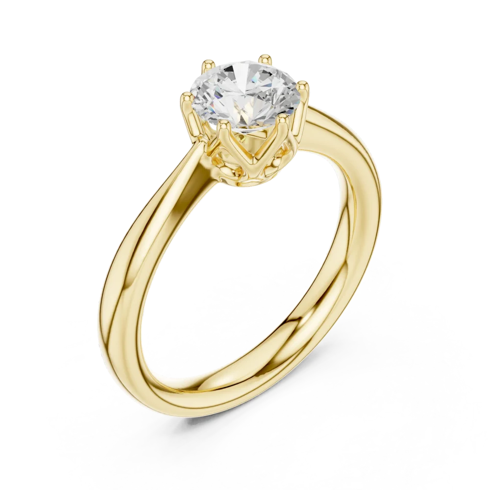 Discover the timeless beauty of our Round Solitaire Ring, featuring a radiant DIAMEUR lab-grown diamond. Elevate your collection with sustainable luxury today.