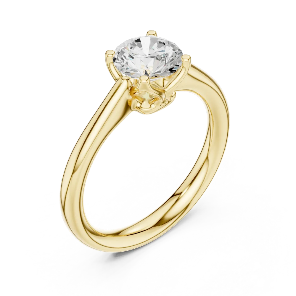 Experience pure elegance with this Round Brilliant Cut Solitaire Ring. Featuring a high-quality DIAMEUR lab-grown diamond, it is a modern classic. Shop now.