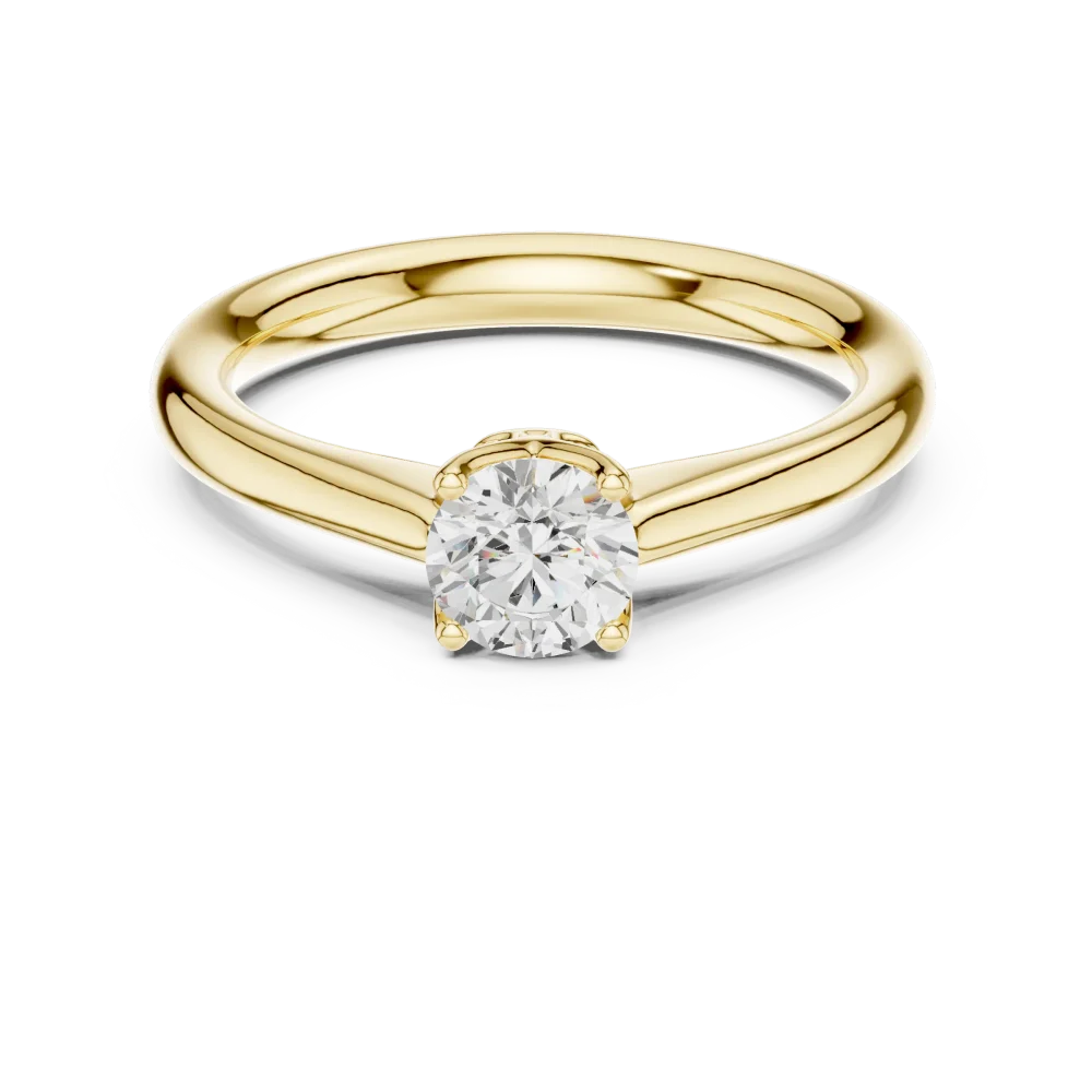 Essence Round Brilliant Cut Hidden Halo Solitaire Ring - Image 2
