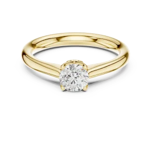 Essence Round Brilliant Cut Hidden Halo Solitaire Ring - Image 2